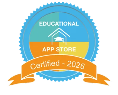Educational App Store Certified 2026 badge awarded to Timily