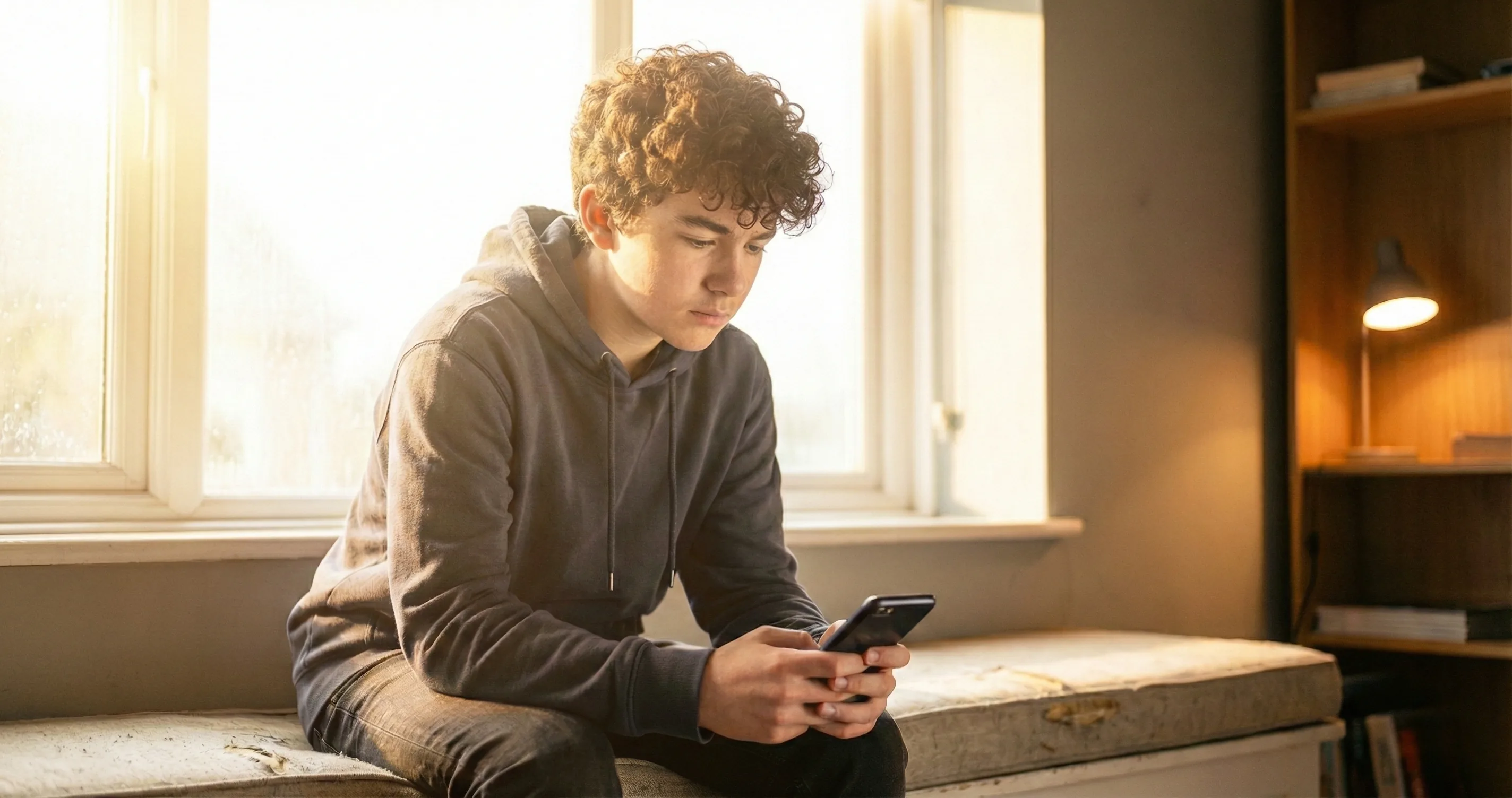 Teenager looking thoughtfully at a locked phone screen - do parental controls actually work