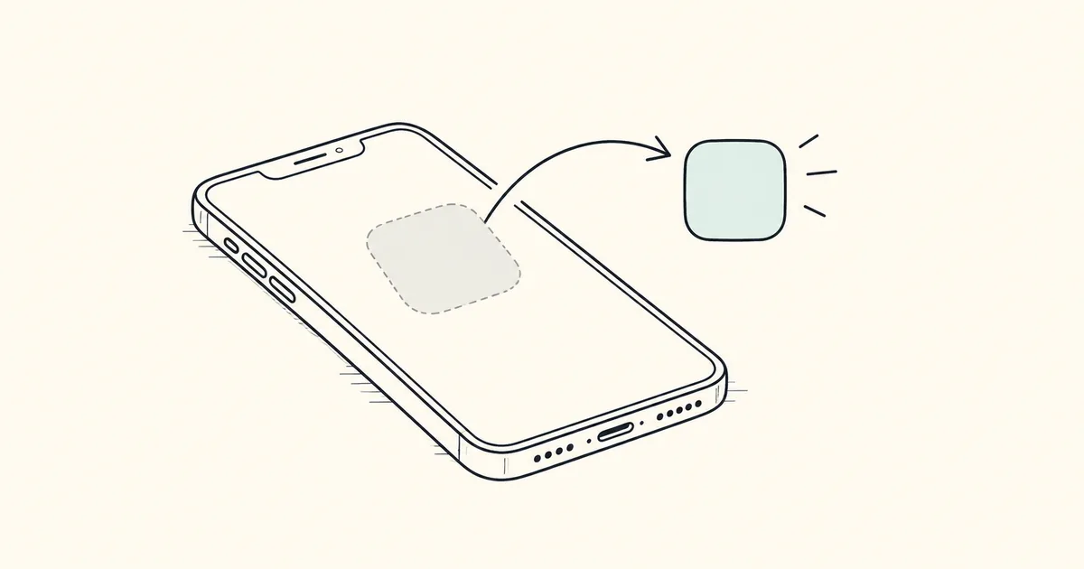 Clean line drawing of a phone with a retired app icon and a replacement arrow - eset parental control
