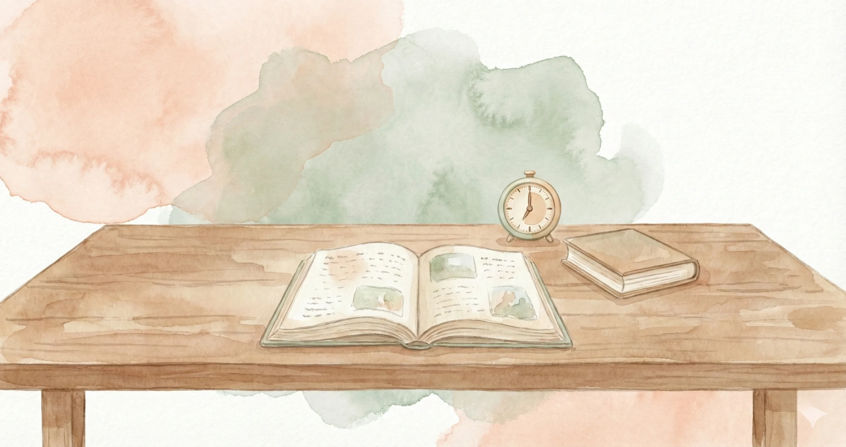 Calm study desk with timer and books - how to help kids focus