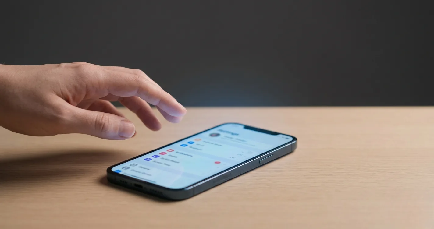 iPhone showing Screen Time settings with a parent's hand - how to put parental controls on iphone