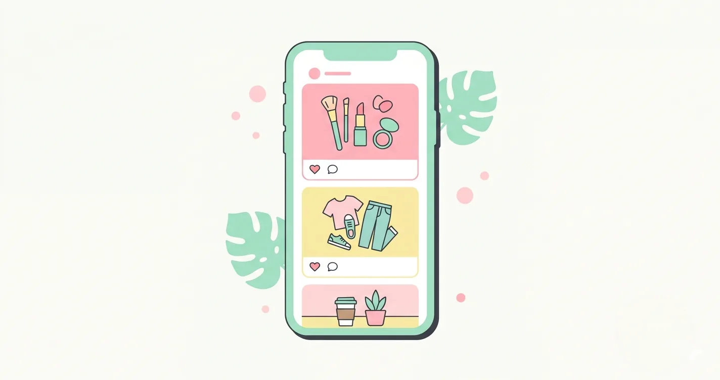 Phone showing a lifestyle app feed with beauty and fashion content - is lemon8 safe