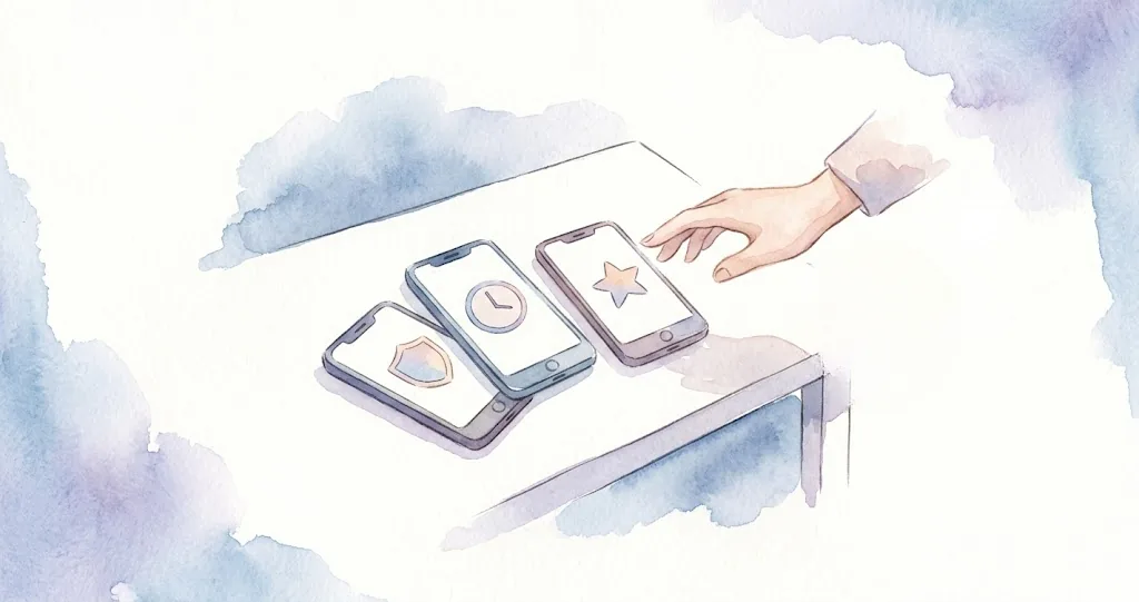 Parent comparing parental control apps on a laptop - net nanny alternative