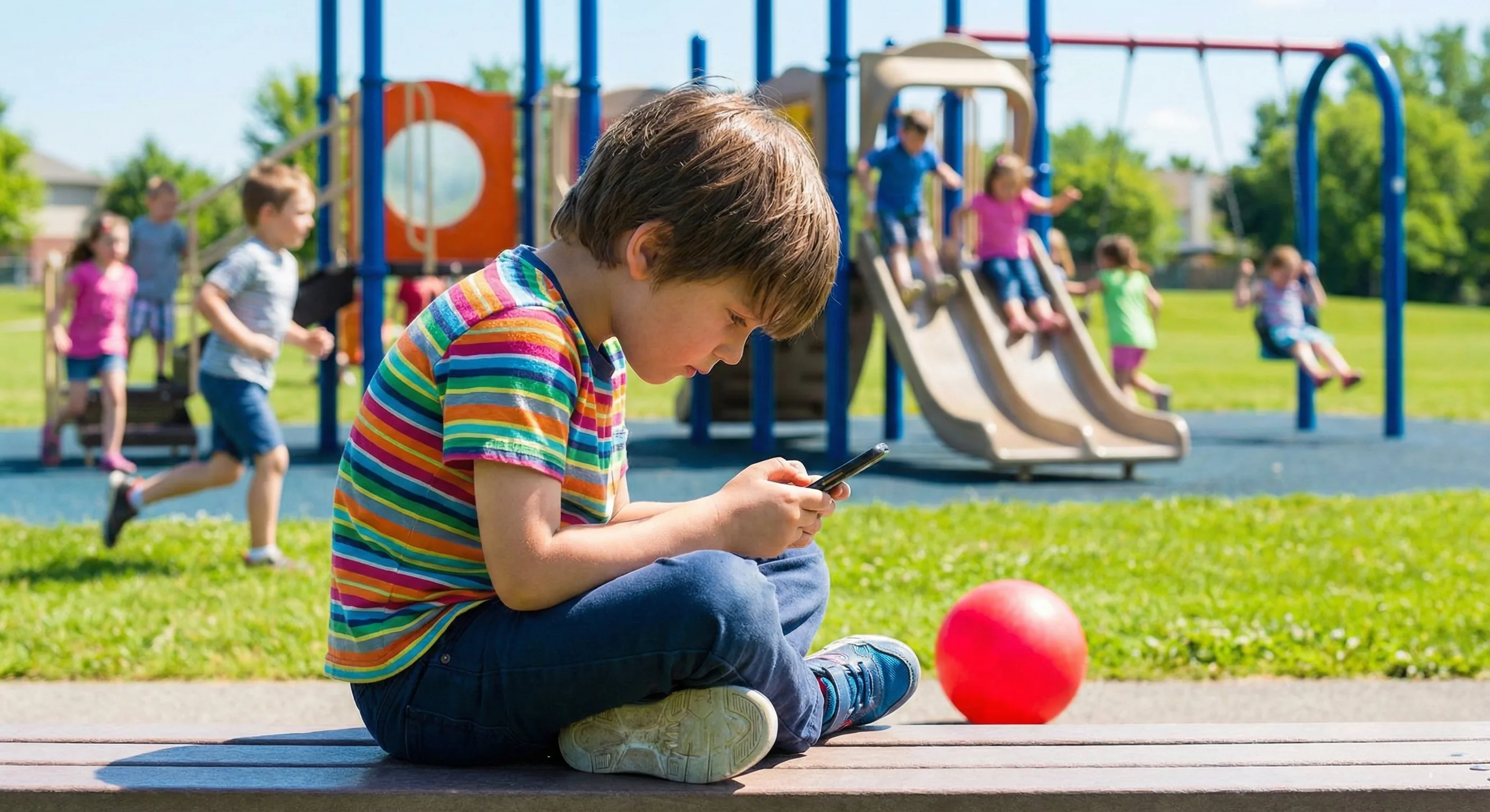 Child staring at a glowing screen in a dimly lit room - screen addiction signs in kids