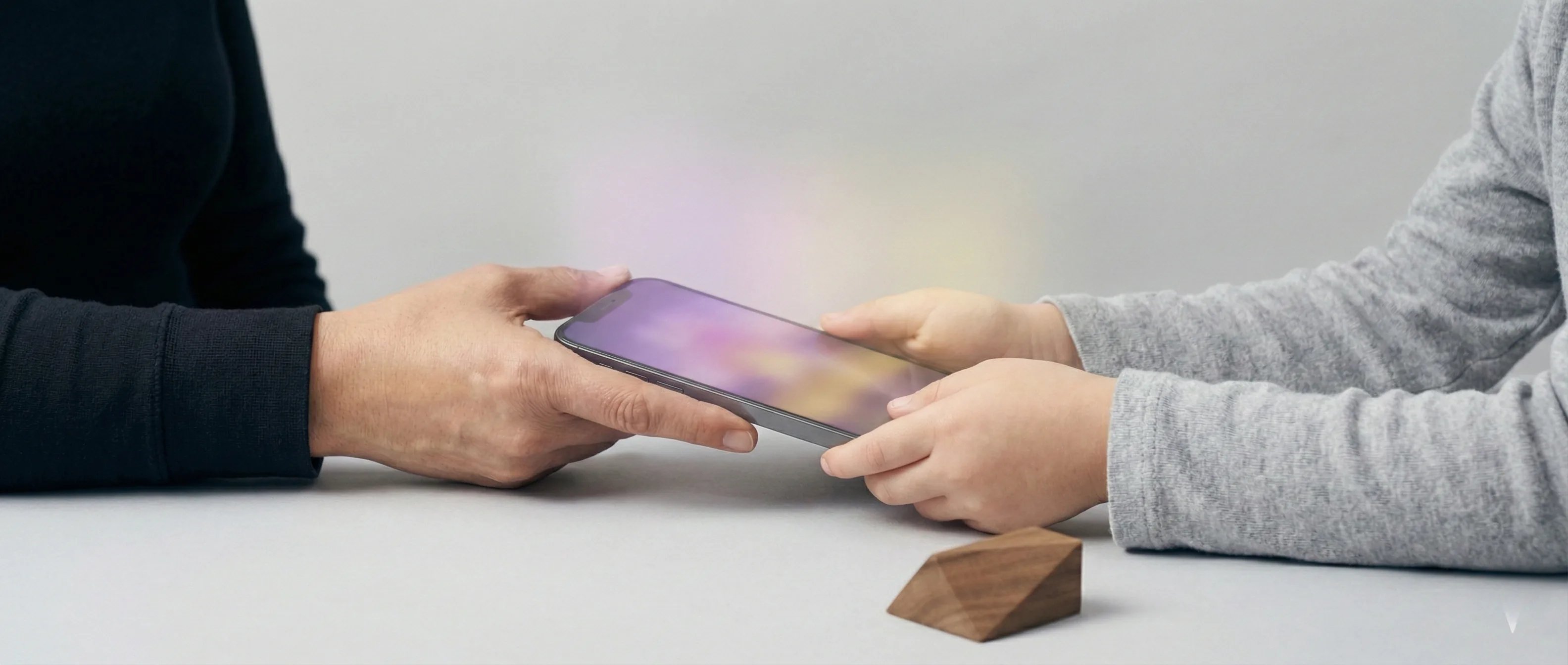 Parent and teen setting up Snapchat Family Center on a phone - snapchat parental controls