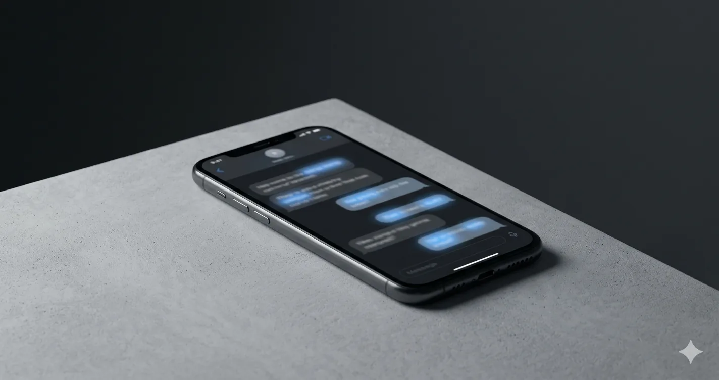 Phone screen showing text messages with slang words highlighted - teenage slang